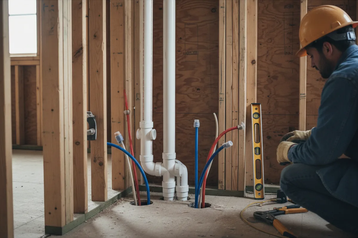 Drain and supply rough-in during Drain Cleaning in Oscar