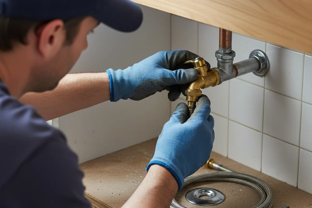 Shutoff valve and fitting work during Emergency Plumbing in Oscar